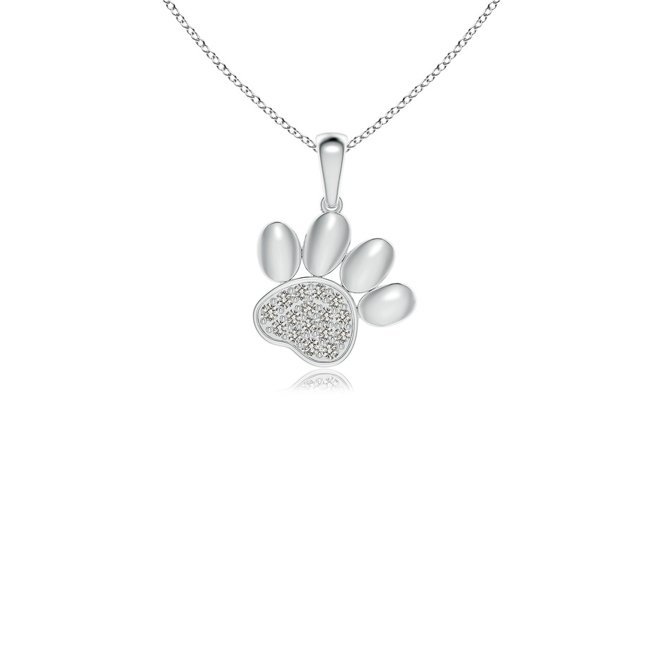 1.1mm KI3 pave-Set Diamond Paw Print Pendant in S999 Silver 