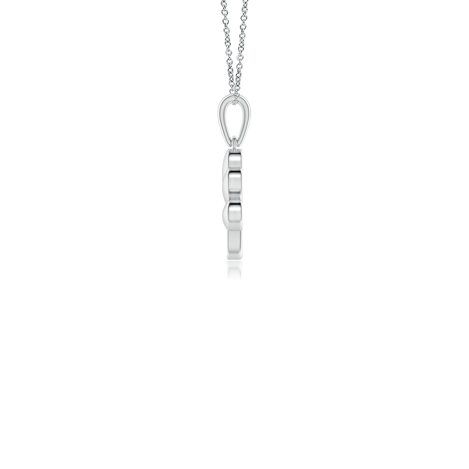1.1mm KI3 pave-Set Diamond Paw Print Pendant in S999 Silver side 199