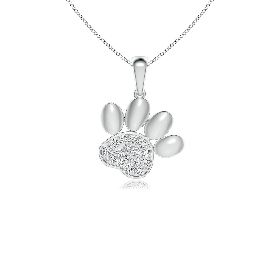 1.5mm HSI2 pave-Set Diamond Paw Print Pendant in S999 Silver 