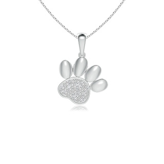 1.5mm HSI2 pave-Set Diamond Paw Print Pendant in White Gold