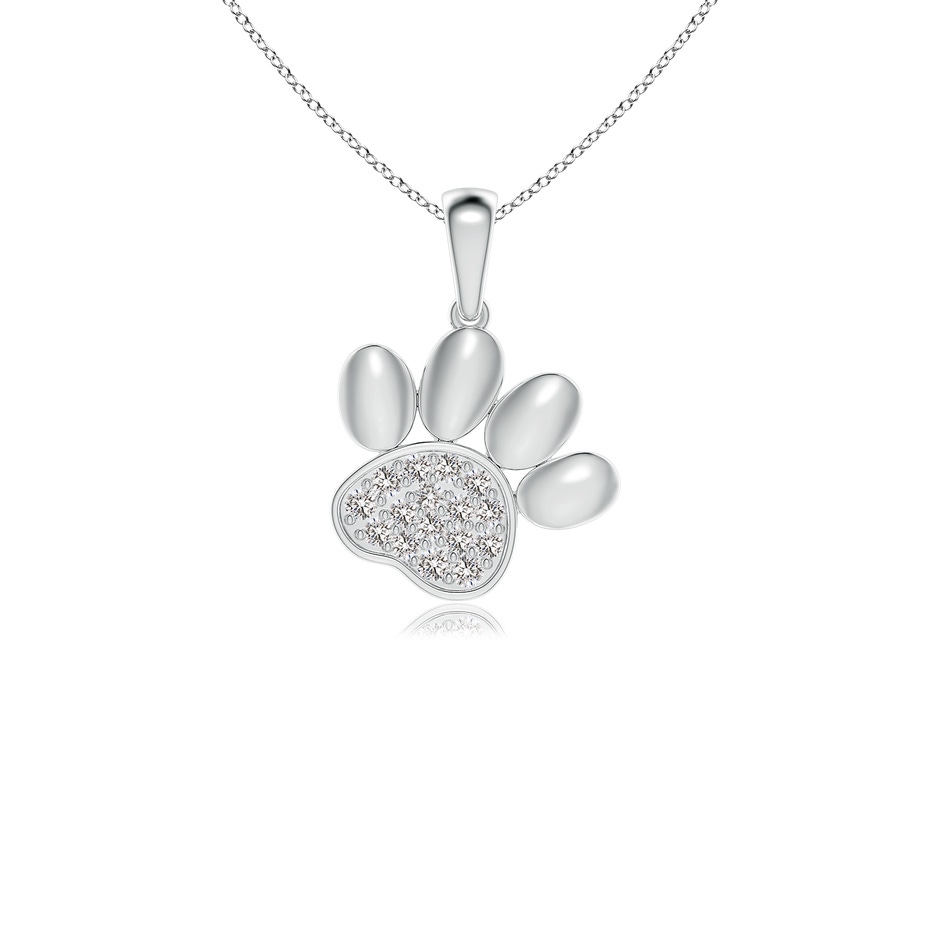 1.5mm IJI1I2 pave-Set Diamond Paw Print Pendant in S999 Silver 
