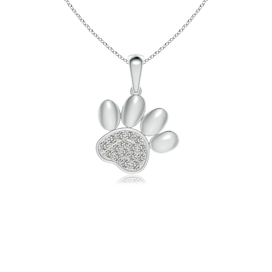 1.5mm KI3 pave-Set Diamond Paw Print Pendant in S999 Silver 