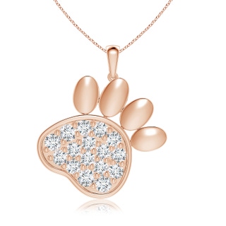 3.3mm GVS2 pave-Set Diamond Paw Print Pendant in 10K Rose Gold