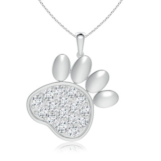 3.3mm GVS2 pave-Set Diamond Paw Print Pendant in P950 Platinum