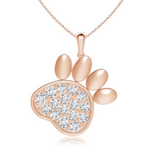 3mm GVS2 pave-Set Diamond Paw Print Pendant in 18K Rose Gold
