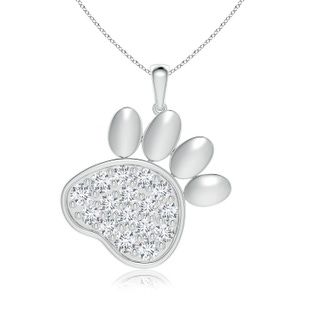 3mm GVS2 pave-Set Diamond Paw Print Pendant in P950 Platinum