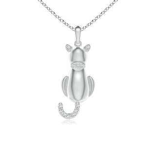 1.1mm GVS2 Classic Diamond Cat Pendant in White Gold