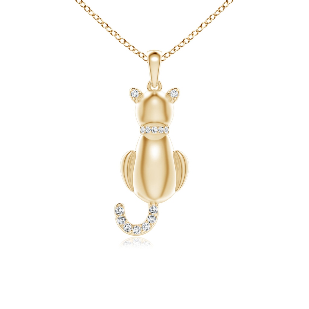 1.1mm GVS2 Classic Diamond Cat Pendant in Yellow Gold