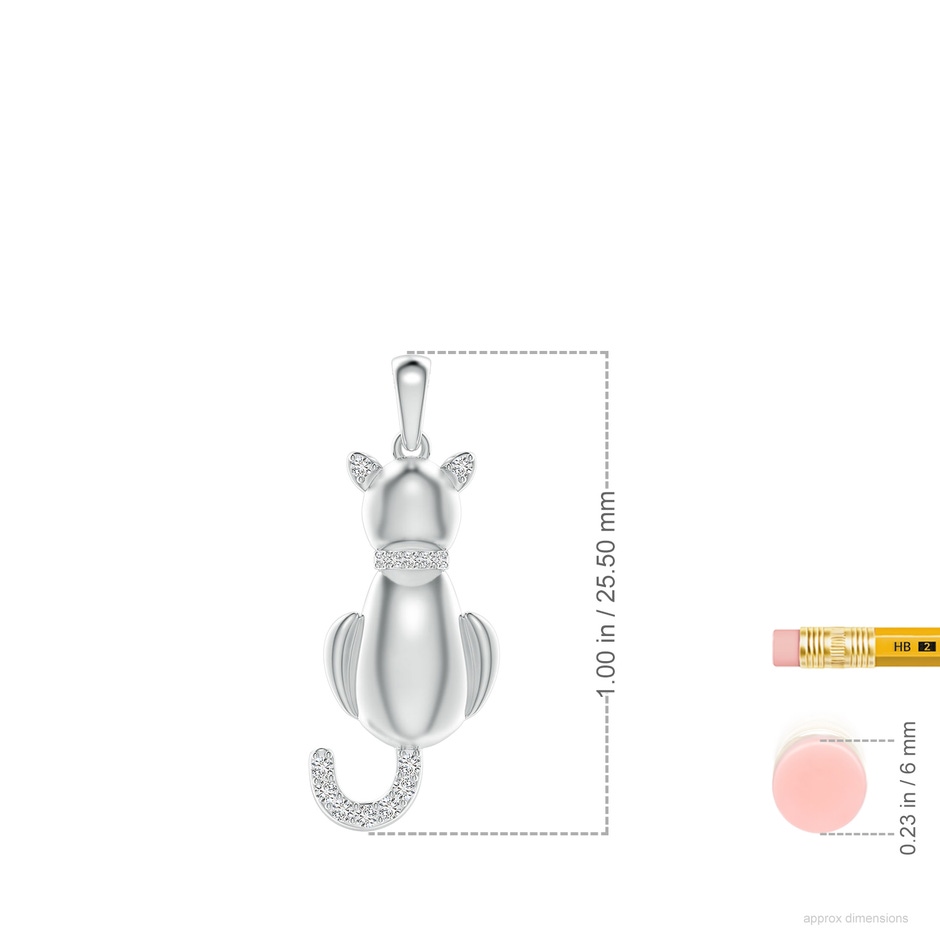 1.1mm HSI2 Classic Diamond Cat Pendant in P950 Platinum ruler