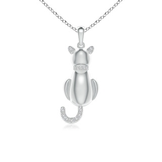 1.1mm HSI2 Classic Diamond Cat Pendant in White Gold