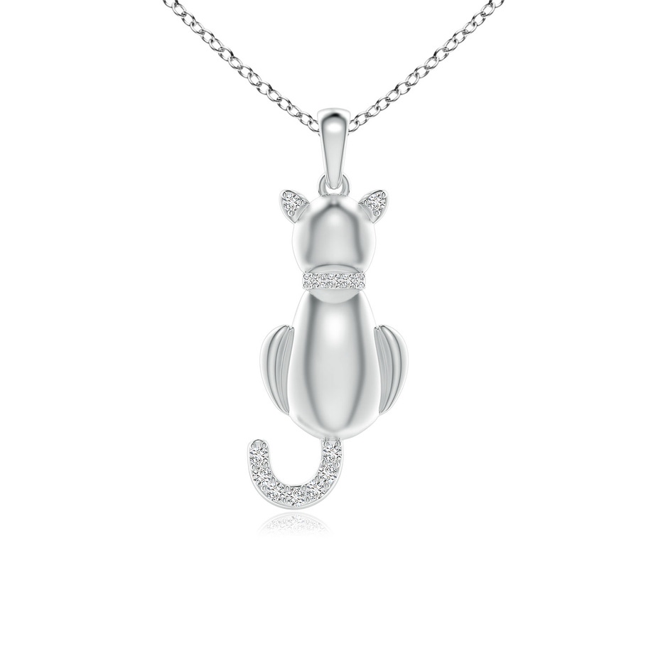 1.1mm HSI2 Classic Diamond Cat Pendant in White Gold 