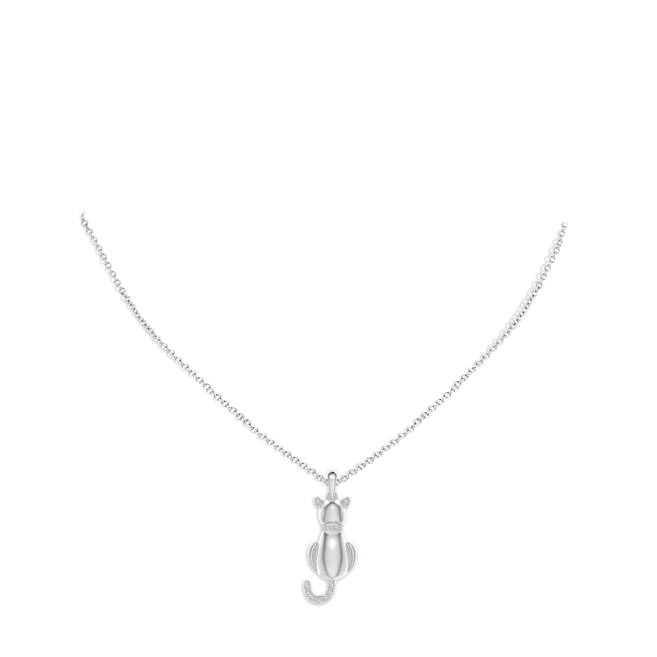 1.1mm HSI2 Classic Diamond Cat Pendant in White Gold pen
