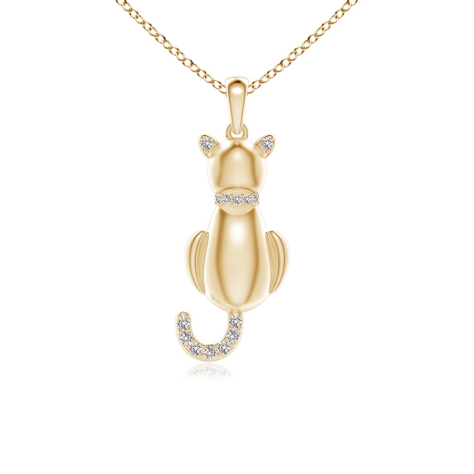 1.1mm IJI1I2 Classic Diamond Cat Pendant in 18K Yellow Gold 