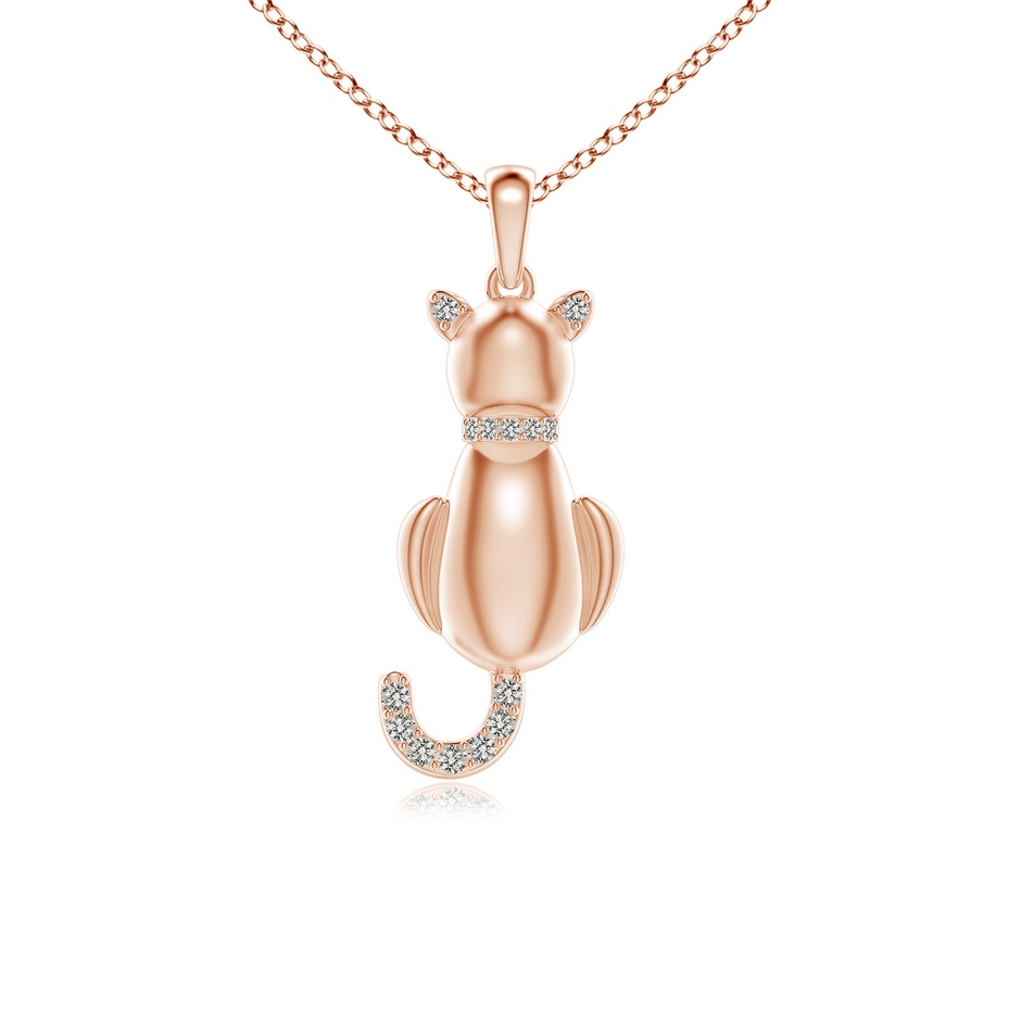 1.1mm KI3 Classic Diamond Cat Pendant in 9K Rose Gold 