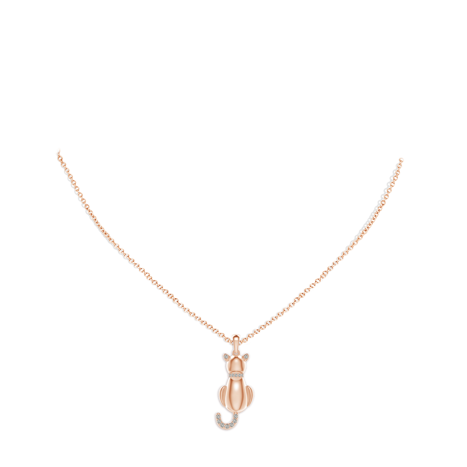 1.1mm KI3 Classic Diamond Cat Pendant in 9K Rose Gold pen