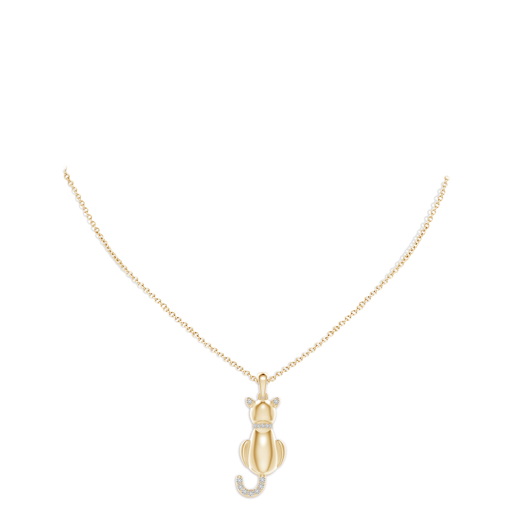 1.3mm HSI2 Classic Diamond Cat Pendant in Yellow Gold pen