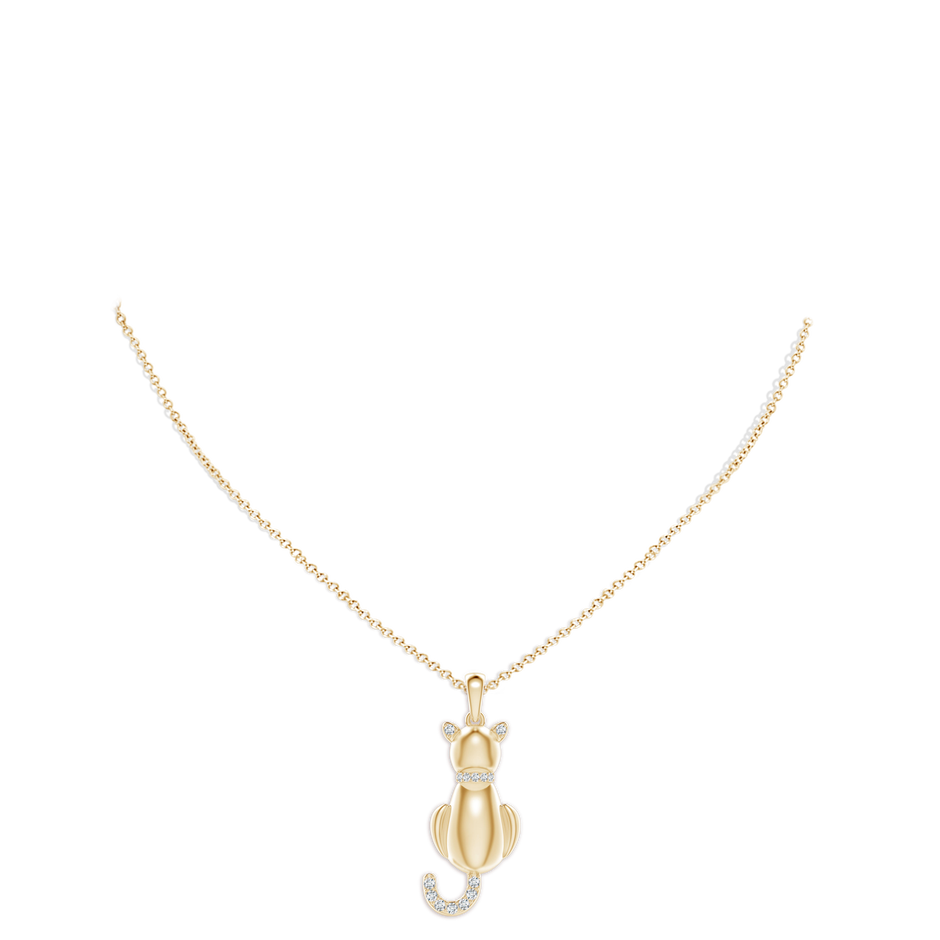 1.4mm GVS2 Classic Diamond Cat Pendant in 18K Yellow Gold pen