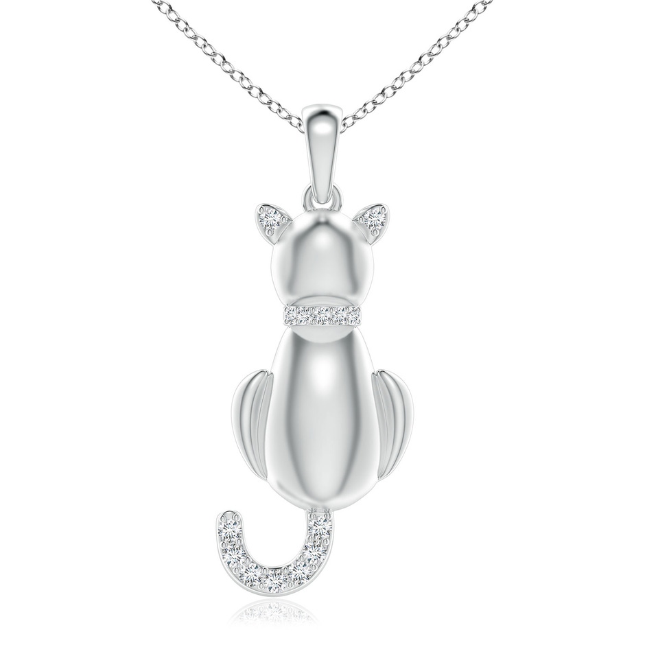 1.4mm GVS2 Classic Diamond Cat Pendant in S999 Silver 