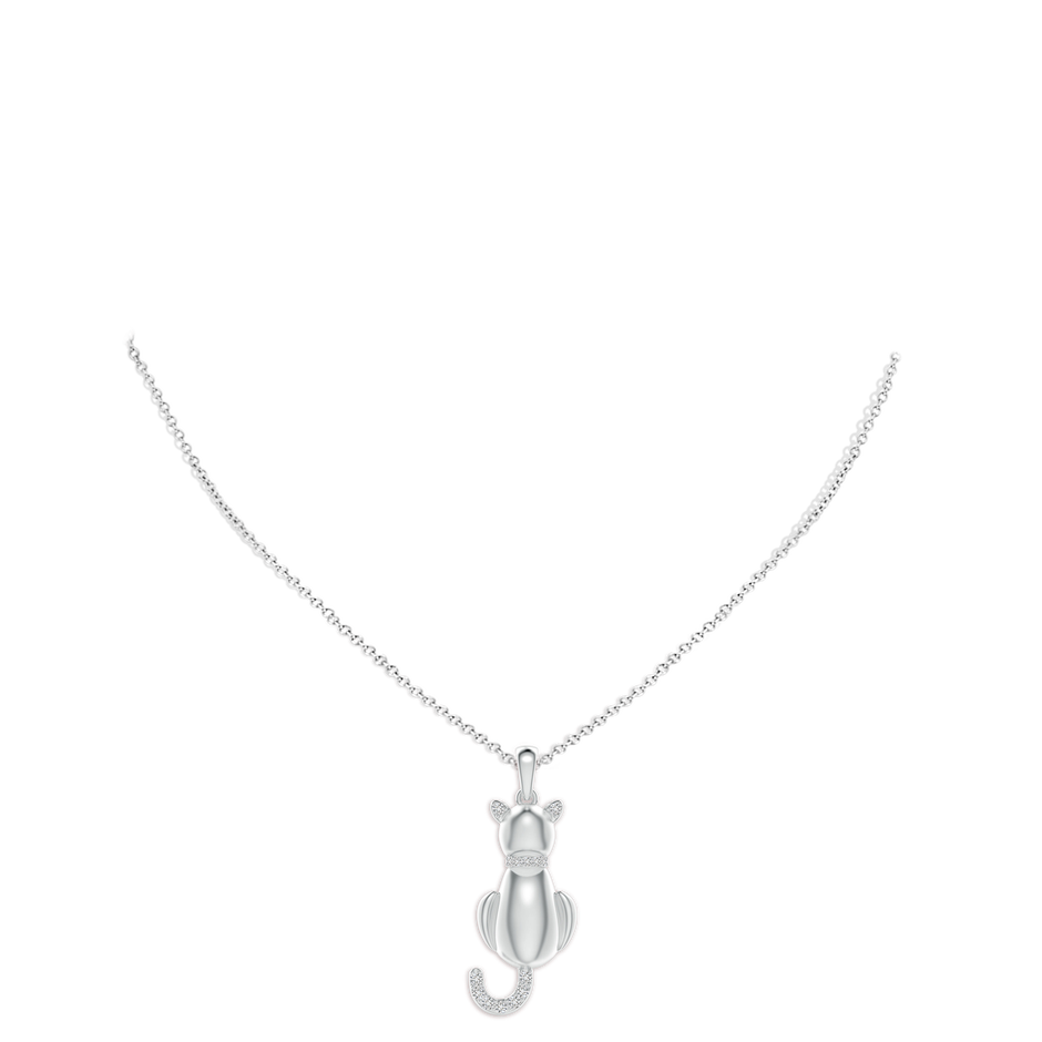 1.4mm HSI2 Classic Diamond Cat Pendant in White Gold pen