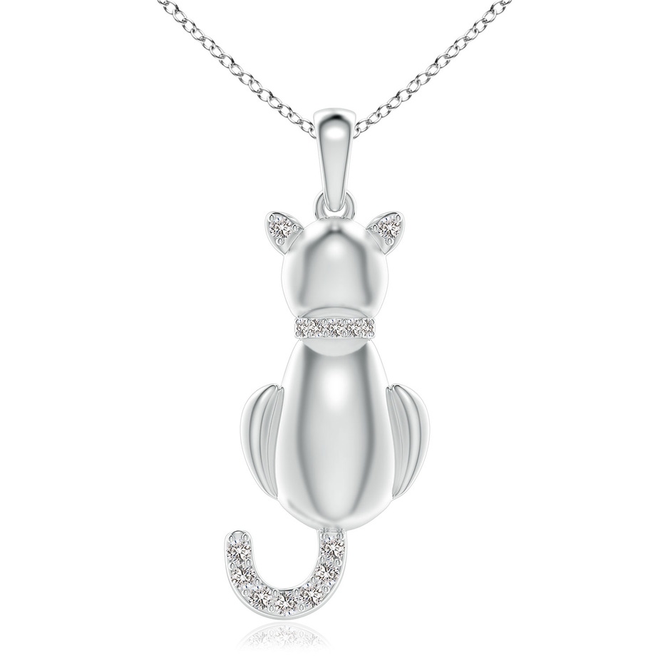 1.4mm IJI1I2 Classic Diamond Cat Pendant in S999 Silver 