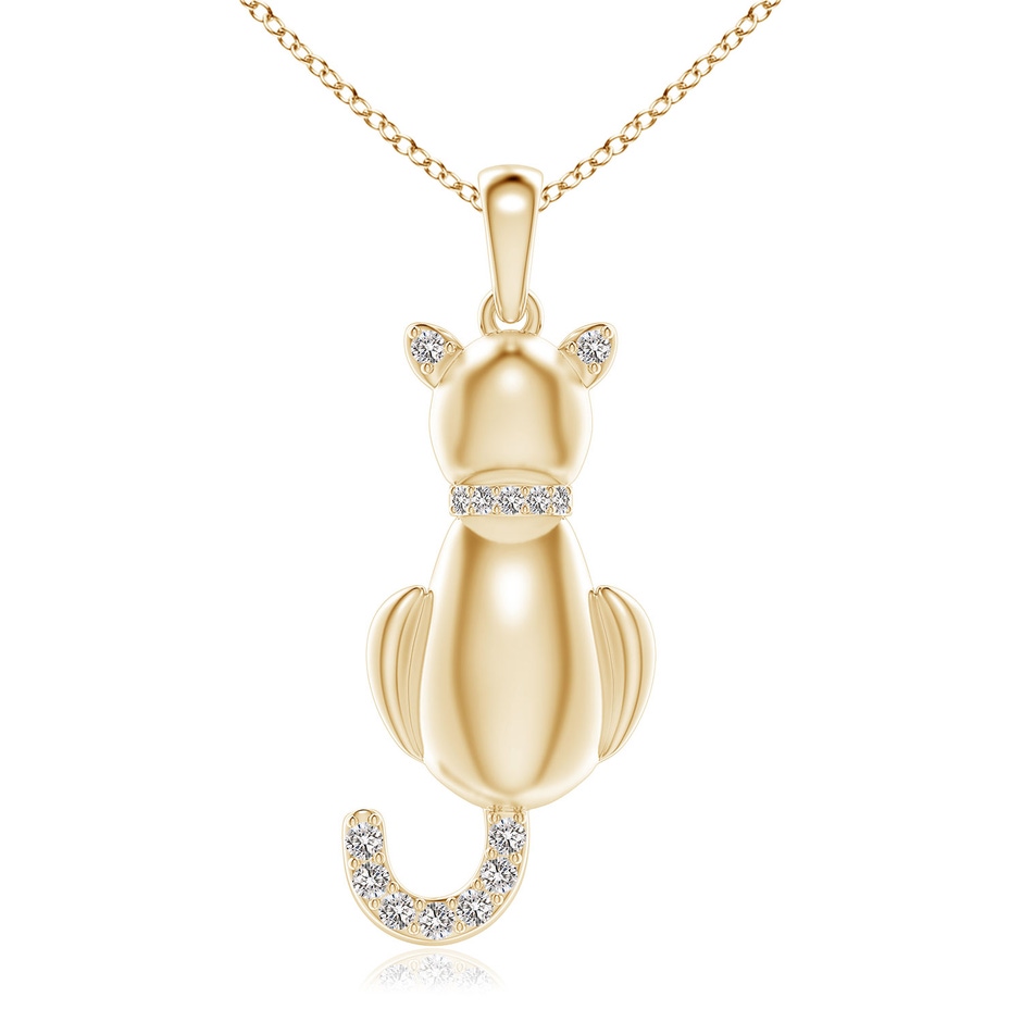 1.4mm IJI1I2 Classic Diamond Cat Pendant in Yellow Gold 