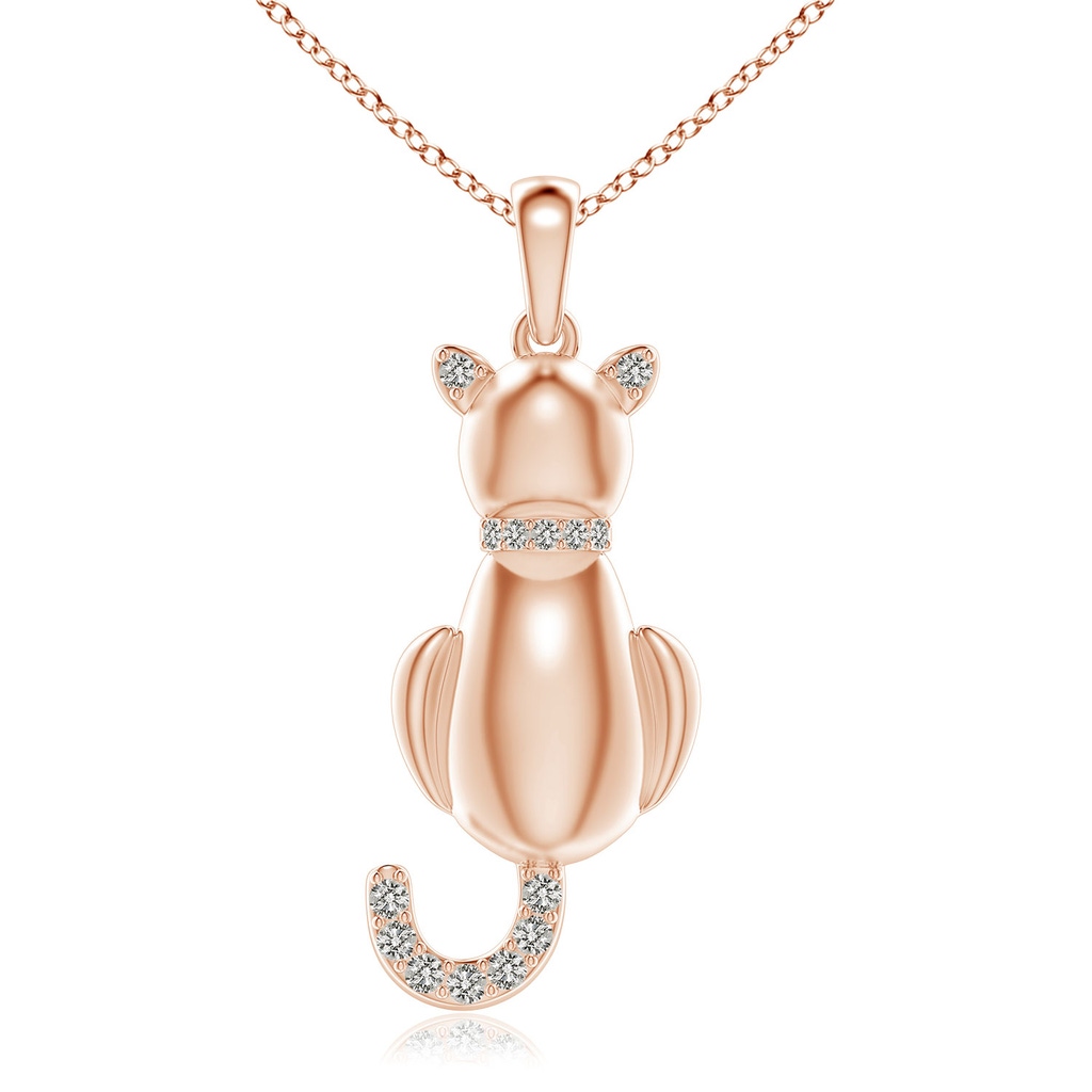 1.4mm KI3 Classic Diamond Cat Pendant in 18K Rose Gold