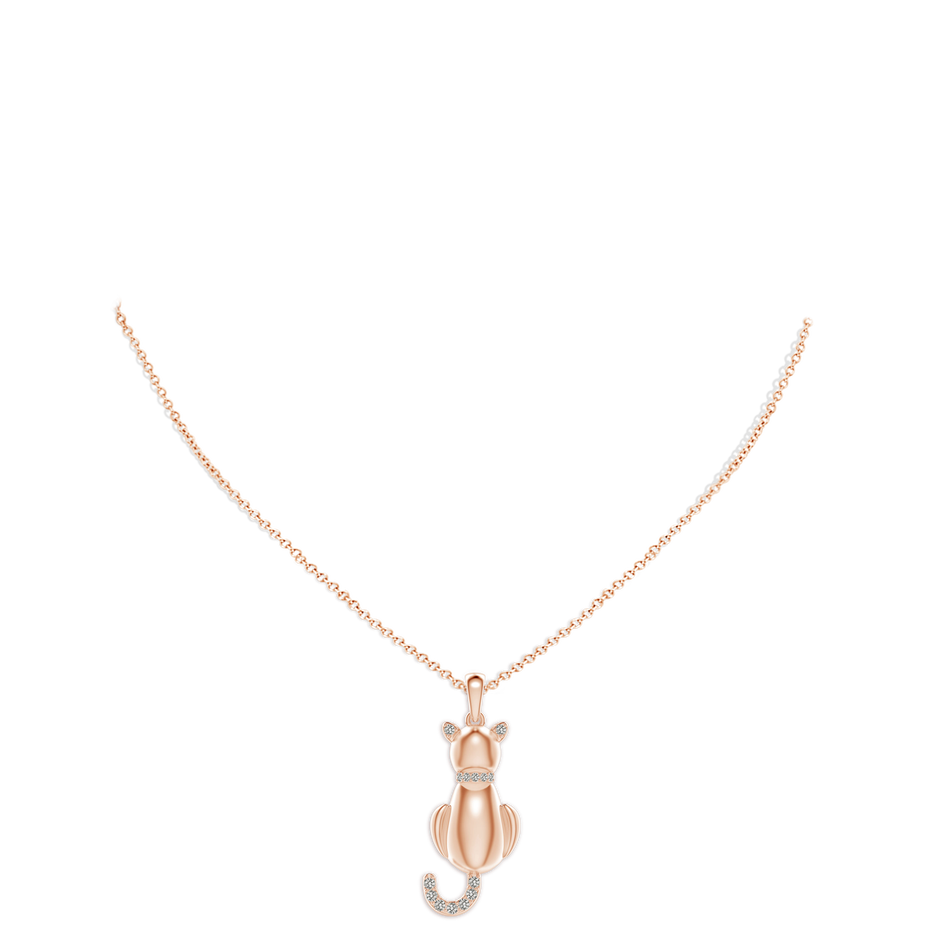 1.4mm KI3 Classic Diamond Cat Pendant in 18K Rose Gold pen
