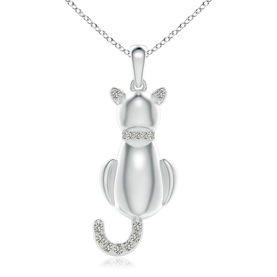 1.4mm KI3 Classic Diamond Cat Pendant in S999 Silver 