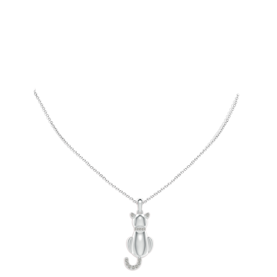 1.4mm KI3 Classic Diamond Cat Pendant in S999 Silver pen