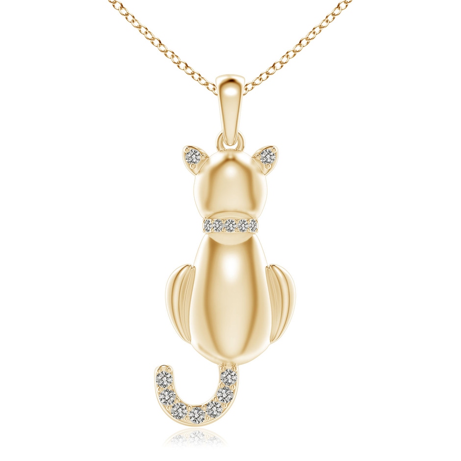 1.4mm KI3 Classic Diamond Cat Pendant in Yellow Gold 