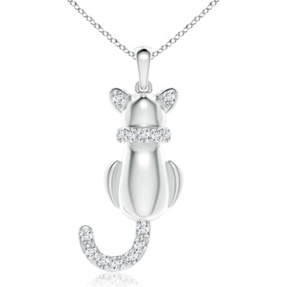 2.3mm GVS2 Classic Diamond Cat Pendant in P950 Platinum