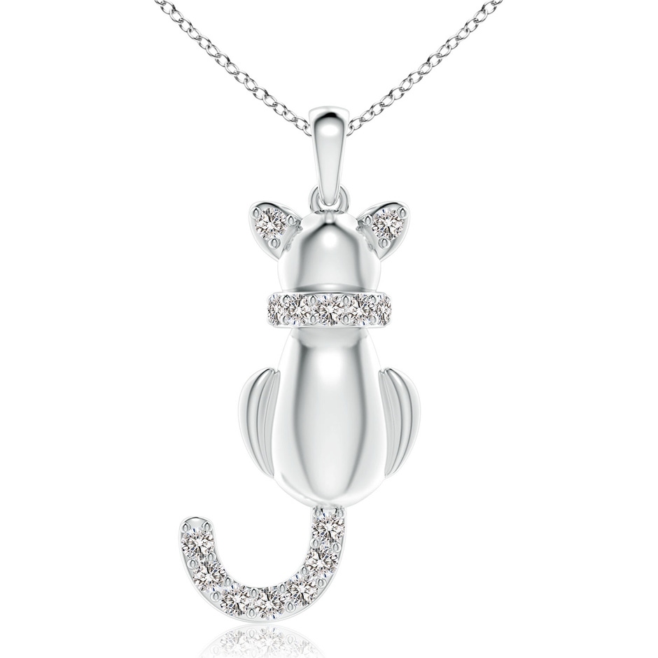 2.3mm IJI1I2 Classic Diamond Cat Pendant in S999 Silver 
