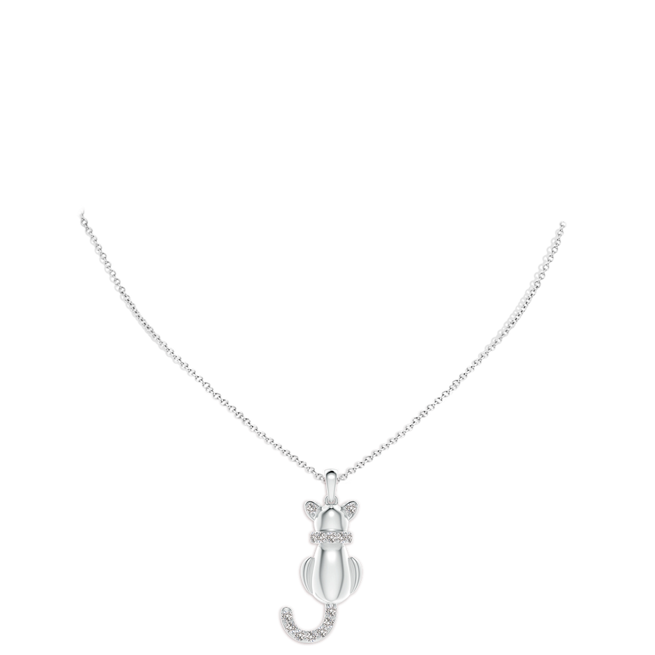 2.3mm IJI1I2 Classic Diamond Cat Pendant in S999 Silver pen