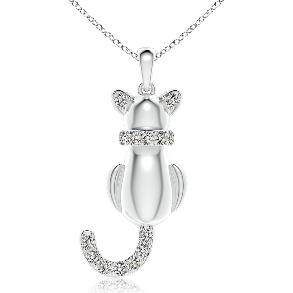 2.3mm KI3 Classic Diamond Cat Pendant in S999 Silver 