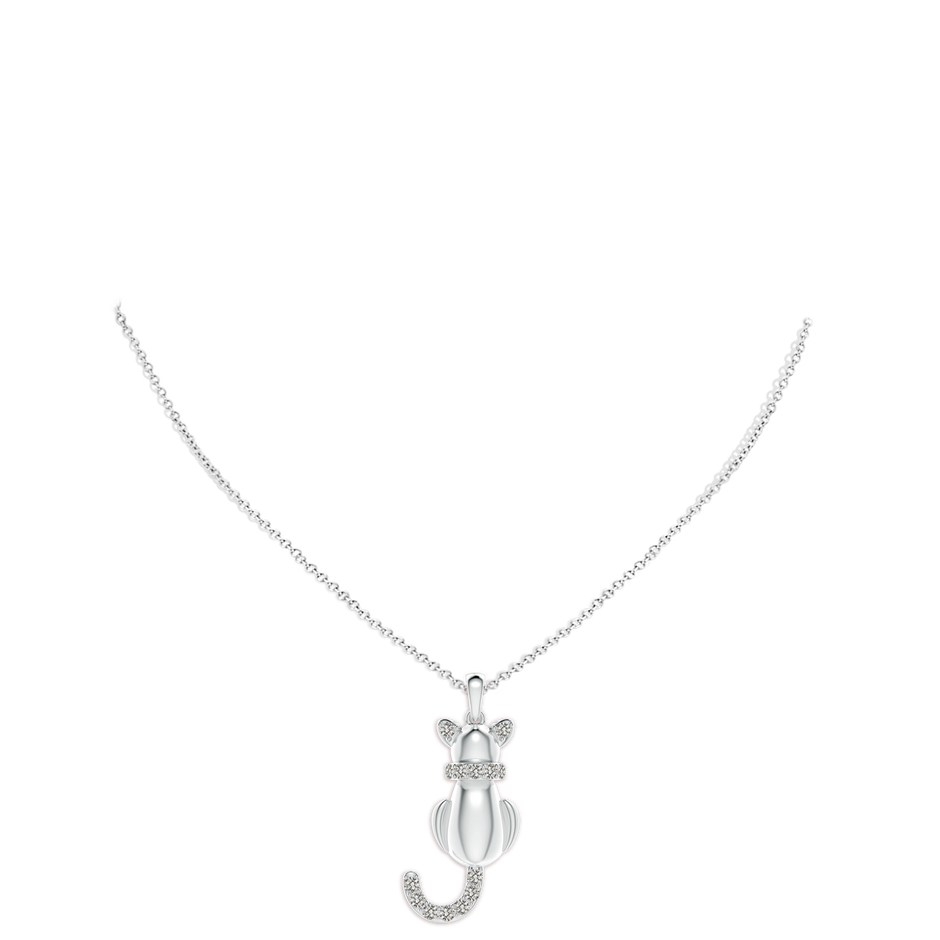 2.3mm KI3 Classic Diamond Cat Pendant in S999 Silver pen