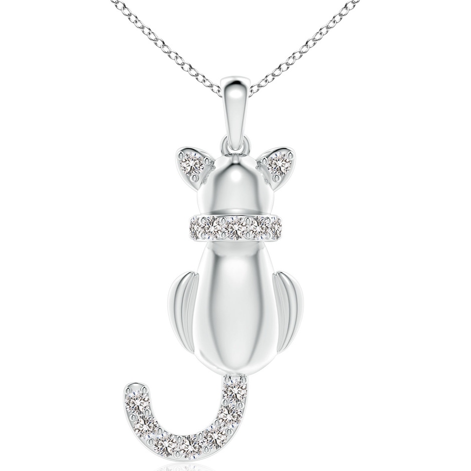 2.6mm IJI1I2 Classic Diamond Cat Pendant in S999 Silver 