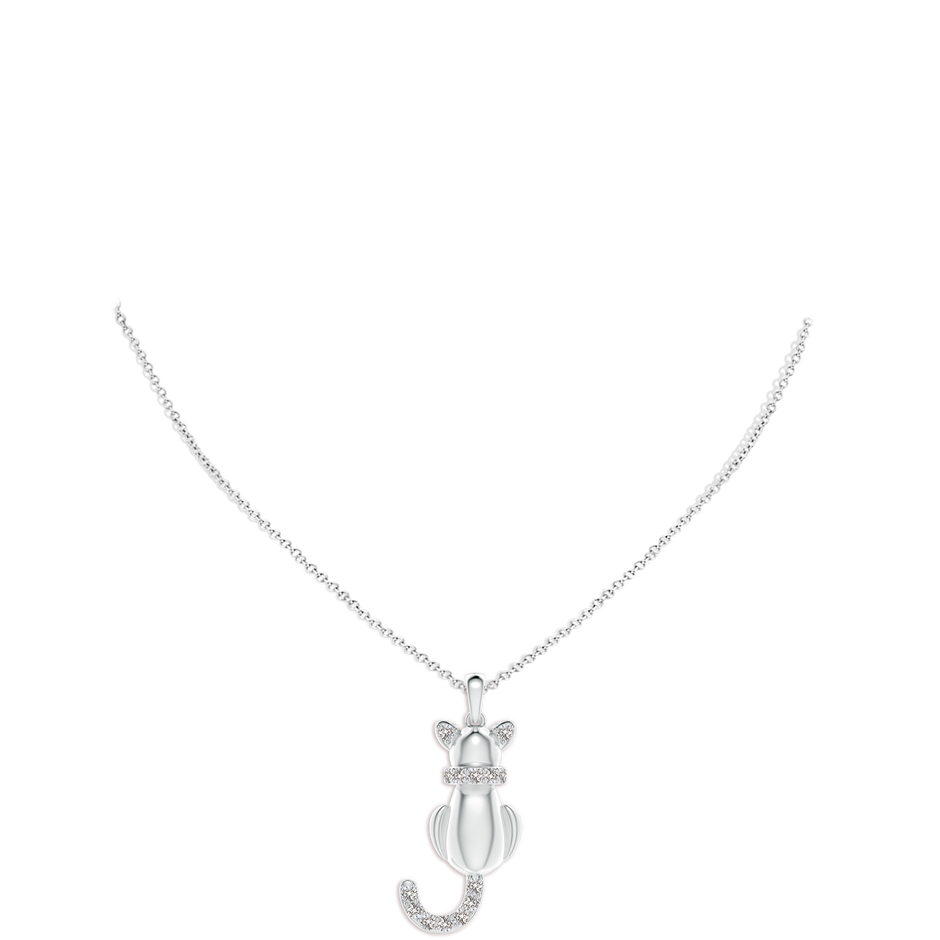 2.6mm IJI1I2 Classic Diamond Cat Pendant in S999 Silver pen