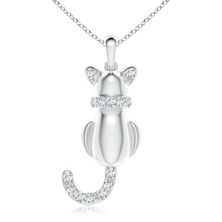 2mm GVS2 Classic Diamond Cat Pendant in P950 Platinum