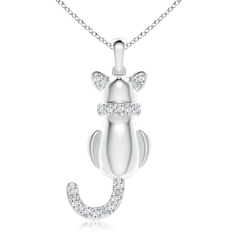 2mm GVS2 Classic Diamond Cat Pendant in S999 Silver 