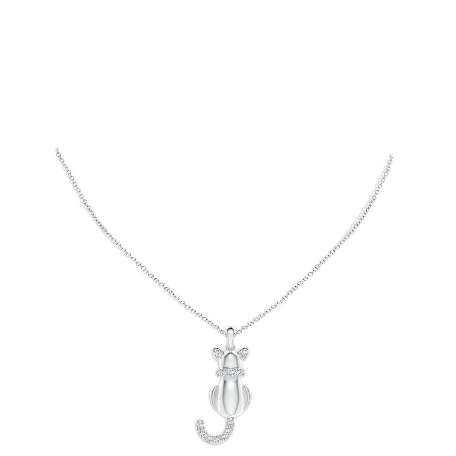 2mm GVS2 Classic Diamond Cat Pendant in S999 Silver pen