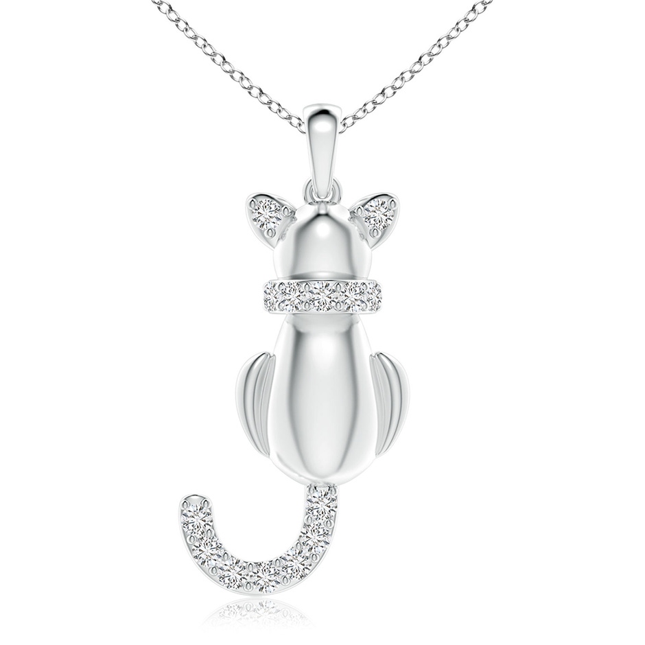 2mm HSI2 Classic Diamond Cat Pendant in S999 Silver 