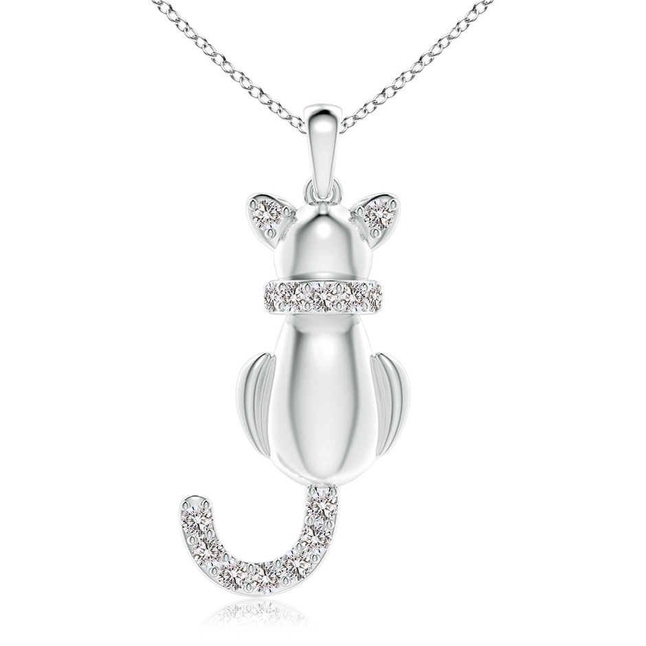 2mm IJI1I2 Classic Diamond Cat Pendant in S999 Silver 