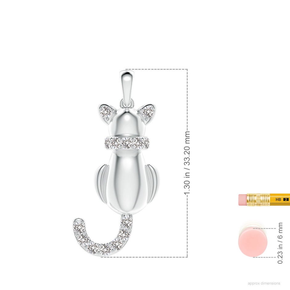2mm IJI1I2 Classic Diamond Cat Pendant in S999 Silver ruler