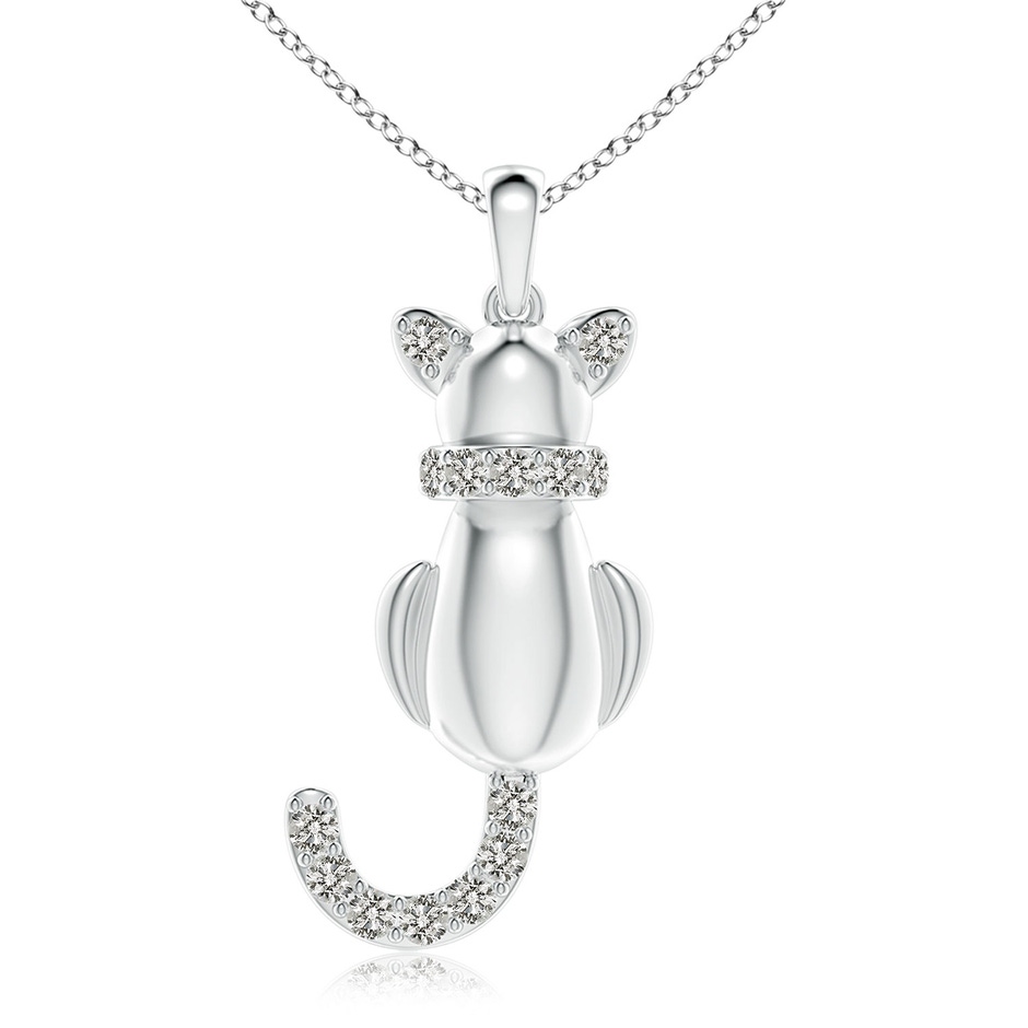 2mm KI3 Classic Diamond Cat Pendant in S999 Silver 
