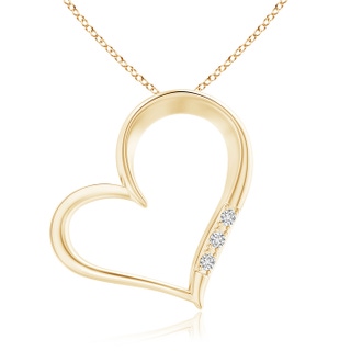 1.5mm HSI2 Diamond Tilted Heart Pendant in Yellow Gold