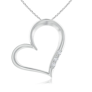 2.3mm GVS2 Diamond Tilted Heart Pendant in P950 Platinum