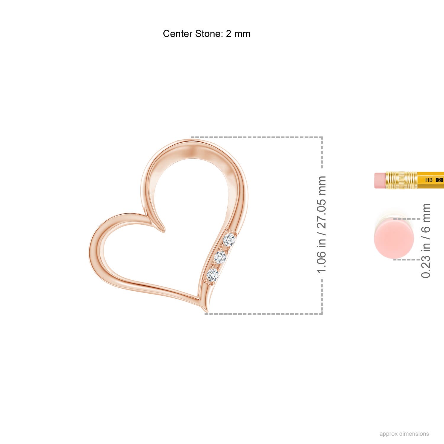 G, VS2 / 0.11 CT / 14 KT Rose Gold