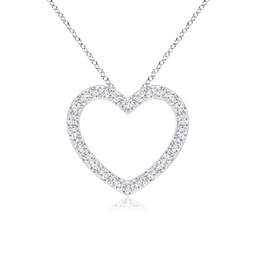 0.9mm GVS2 Prong-Set Diamond Open Heart Pendant in 18K White Gold