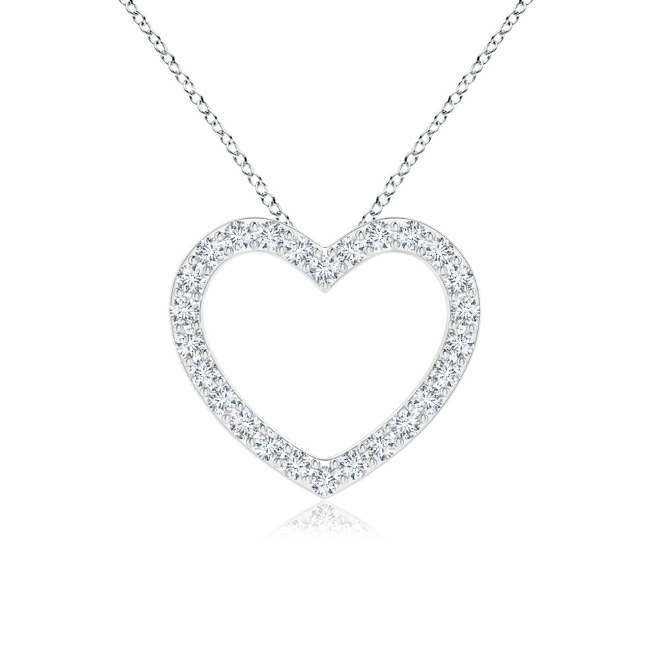 0.9mm GVS2 Prong-Set Diamond Open Heart Pendant in 18K White Gold 