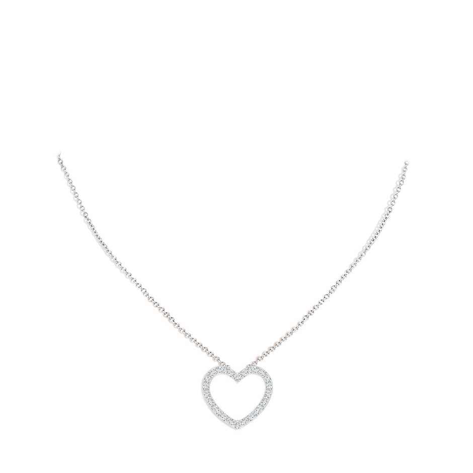 0.9mm GVS2 Prong-Set Diamond Open Heart Pendant in 18K White Gold pen